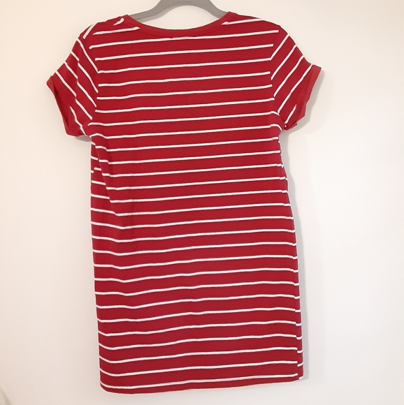Lulus Red Striped Jersey Mini Dress Small - Picture 3 of 3